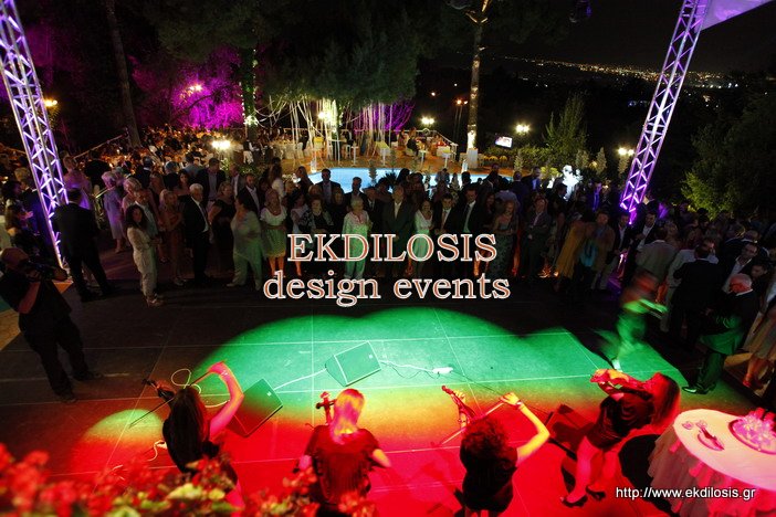 φωτισμοί εκδήλωσης & δεξίωσης γάμου εξωτερικού χώρου της EKDILOSIS event production